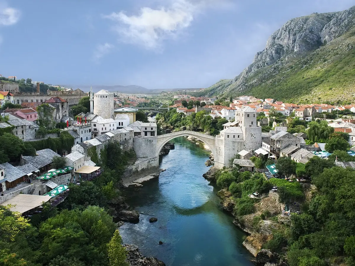 Mostar old town and Stari Most, Bosnia and Herzegovina