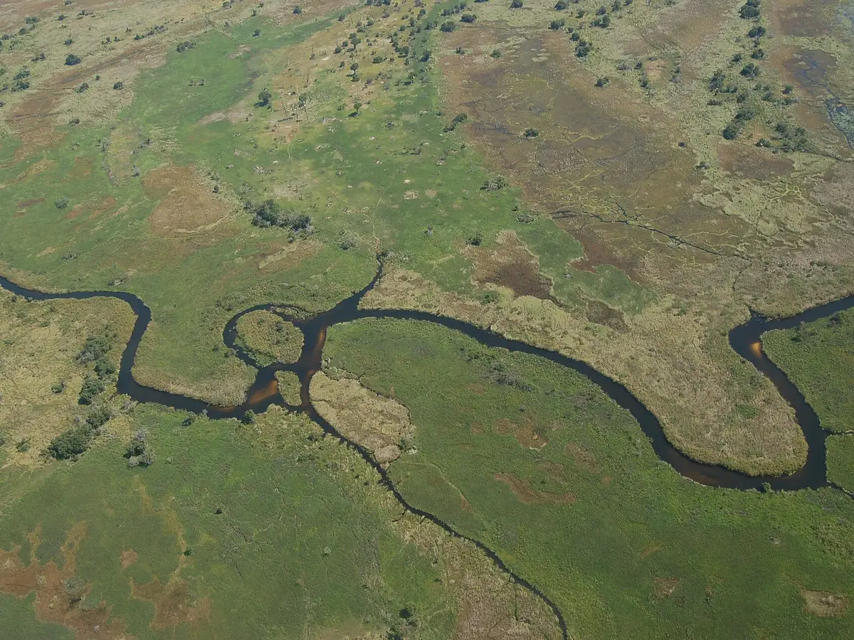 Aerial view of the Okavango Delta, Botswana