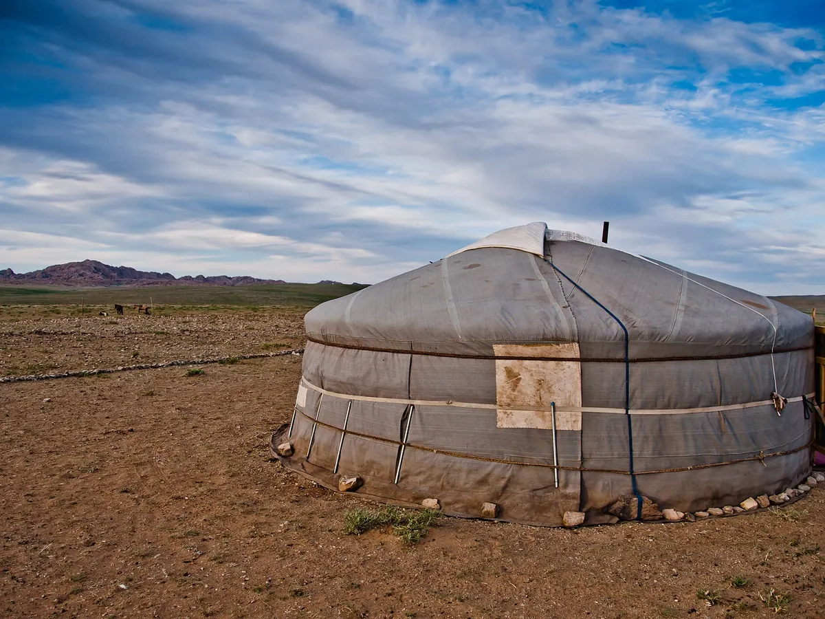 Traditional ger on the Mongolian steppe