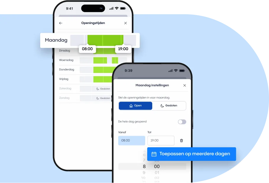 Openingstijden instellen in de app voor je zakelijke nummer